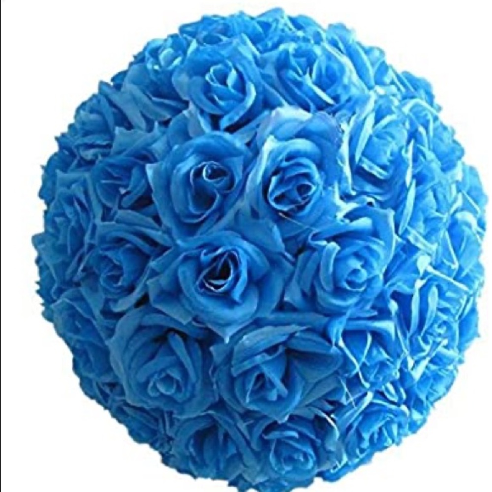 4-prisce Floral Round Silk Pomander Rose Kissing Ball